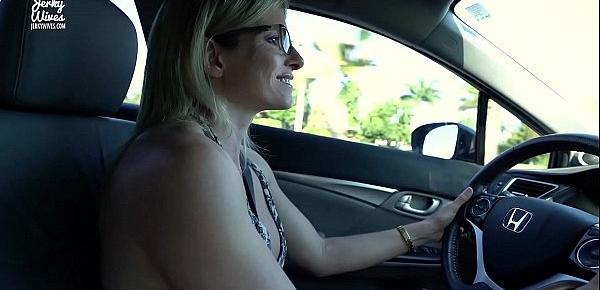  Secret Vacation with My Step Mom - Nude Car Ride and Hotel Blowjob - Cory Chase